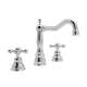 Column Spout Widespread Lavatory Faucet Cross Handles Pop-Up and 7-1/8