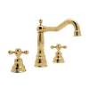 Column Spout Widespread Lavatory Faucet Cross Handles Pop-Up and 7-1/8