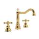 Column Spout Widespread Lavatory Faucet Cross Handles Pop-Up and 7-1/8