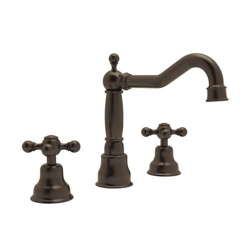 Column Spout Widespread Lavatory Faucet Cross Handles Pop-Up and 7-1/8