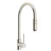 Side Lever Handle Pull-Down High Spout Kitchen Faucet In Polished Nickel