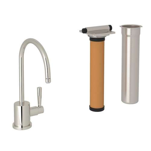 Filtering Kitchen Faucet With Metal Lever Handle And Triflow Filter In Polished Nickel