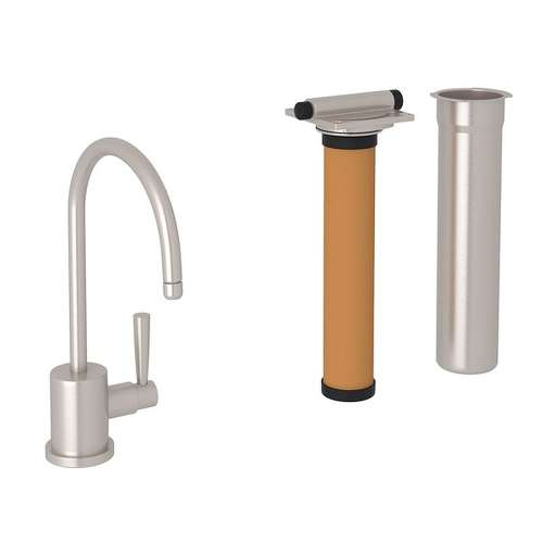 Filtering Kitchen Faucet With Metal Lever Handle And Triflow Filter In Satin Nickel