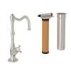 Column Spout Filter Faucet Kit With Mini Cross Handle In Polished Nickel