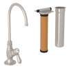 C-Spout Filter Faucet Kit With Mini Metal Lever Handle In Satin Nickel