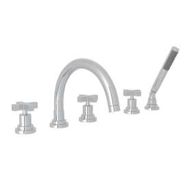 Lombardia 4 GPM Deck Mounted Tub Filler - In Multiple Colors