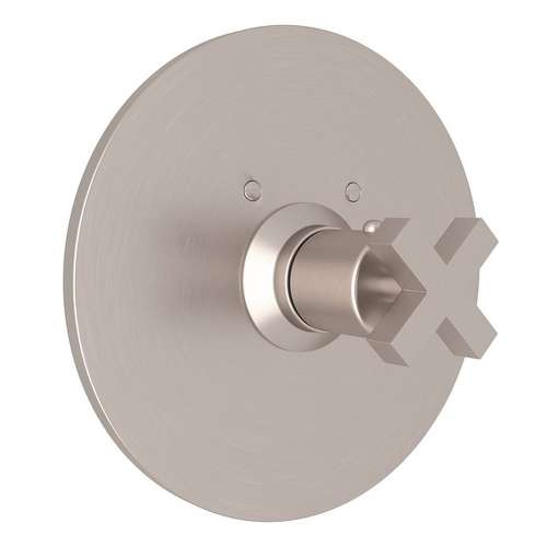Avanti A4214XMSTN Thermostatic Trim Plate with Cross Handle and without Volume Control in Satin Nickel