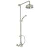 Exposed Wall Mount Thermostatic Shower with Classic Metal Lever and Volume Control in Polished Nickel