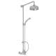 Exposed Wall Mount Thermostatic Shower with Cross Handle and Volume Control in Polished Chrome