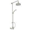 Exposed Wall Mount Thermostatic Shower with Cross Handle and Volume Control in Polished Nickel