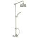 Exposed Wall Mount Thermostatic Shower with Cross Handle and Volume Control in Polished Nickel