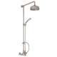 Exposed Wall Mount Thermostatic Shower with Cross Handle and Volume Control in Satin Nickel