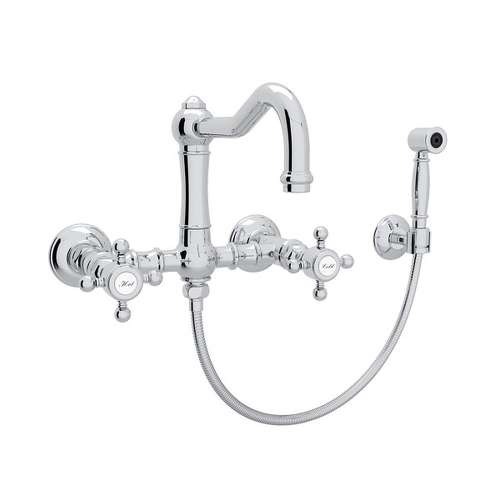Italian Kitchen Acqui Bridge Faucet With Double-Cross Handle - In Multiple Colors