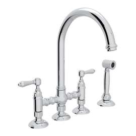 Italian Kitchen San Julio Bridge Faucet With Double-Lever Handle - In Multiple Colors