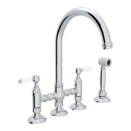 Italian Kitchen San Julio Bridge Faucet With Double-Lever Handle - In Multiple Colors