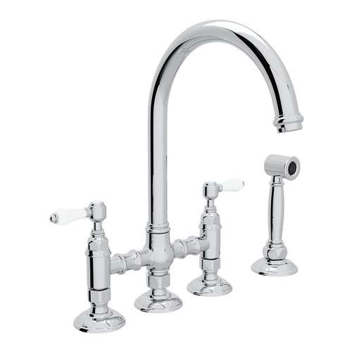 Italian Kitchen San Julio Bridge Faucet With Double-Lever Handle - In Multiple Colors