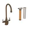 Georgian Era Filtration 3-Lever Bar/Food Prep Faucet Kit With Triflow Filter In English Bronze