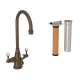Georgian Era Filtration 3-Lever Bar/Food Prep Faucet Kit With Triflow Filter In English Bronze