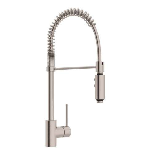 Side Lever Handle Pro Pull-Down Kitchen Faucet In Satin Nickel