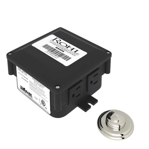 Decorative Luxury Air Activated Switch Button with Control Box for Waste Disposal in Polished Nickel