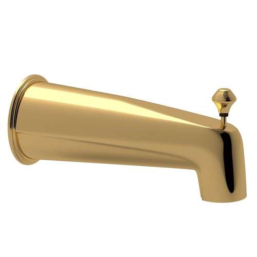Wall Mount Tub Spout with Integrated Diverter in Italian Brass