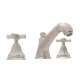 High Neck Widespread Lavatory Faucet with Hex Spout Cross Handles and Pop-Up in Satin Nickel