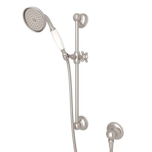1300ESTN Single-Function Anti-Cal Handshower/Hose/Bar/Outlet Set in Satin Nickel
