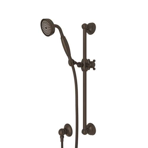 Single-Function Anti-Cal Handshower/Hose/Bar/Outlet Set in Tuscan Brass