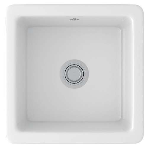 Single Bowl Square Fireclay Bar/Food Prep Sink in White