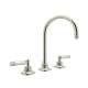 C-Spout Widespread Lavatory Faucet with Metal Lever Handle and 6-1/2
