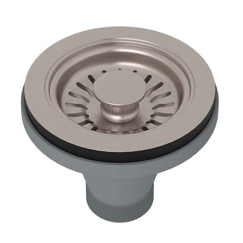 Manual Strainer Basket without Remote Pop-Up in Satin Nickel