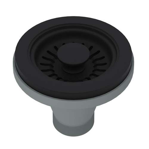 Manual Strainer Basket without Remote Pop-Up in Matte Black