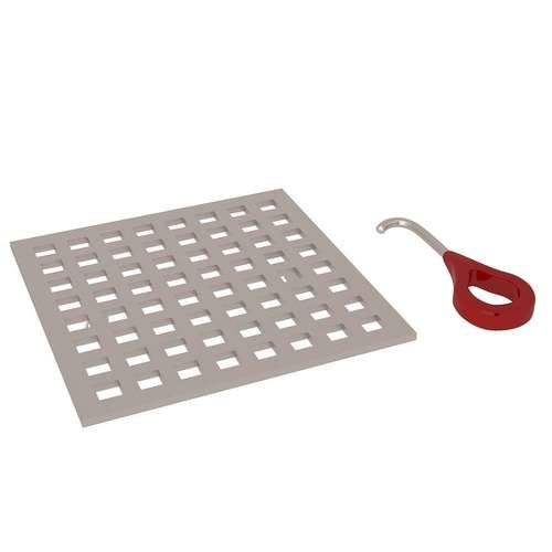 Matrix Decorative Drain Cover in Satin Nickel