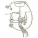 Exposed Wall Mount Tub Filler with Metal Lever Handshower in Polished Nickel