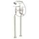 Exposed Floor Mount Tub Filler with Metal Lever Handshower in Polished Nickel