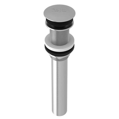 Non Slotted Touch Seal Dome Drain with 6-in Tailpiece in Satin Nickel