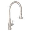 Italian Kitchen Patrizia A3420LMSTN-2 Pull-Down Kitchen Faucet With Metal Lever Handle In Satin Nickel