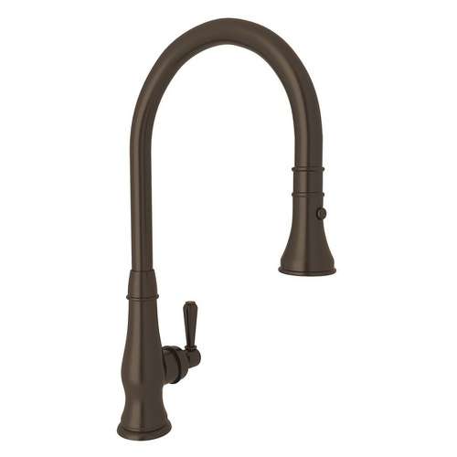 Italian Kitchen Patrizia A3420LMTCB-2 Pull-Down Kitchen Faucet With Metal Lever Handle In Tuscan Brass