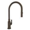 Pull-Down Kitchen Faucet With Metal Lever Handle In Tuscan Brass