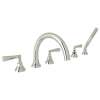 5-Hole Deck Mount Tub Filler with Metal Lever in Polished Nickel