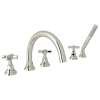 5-Hole Deck Mount Tub Filler with Cross Handle in Polished Nickel