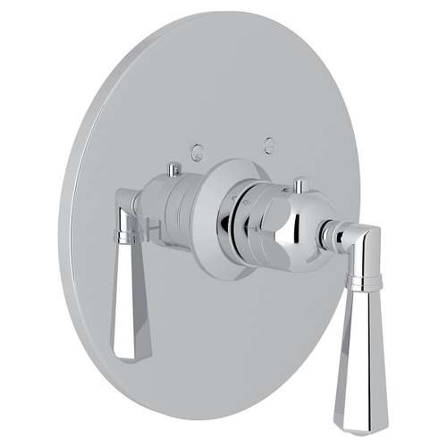 San Giovanni A4923LMAPC Thermostatic Trim Plate with Metal Lever and without Volume Control in Polished Chrome