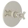 San Giovanni A4923XMPN Thermostatic Trim Plate with Cross Handle and without Volume Control in Polished Nickel