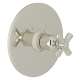 San Giovanni A4923XMPN Thermostatic Trim Plate with Cross Handle and without Volume Control in Polished Nickel