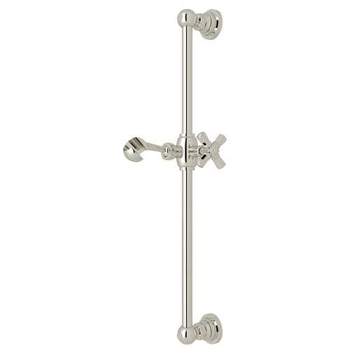Slide Bar with Cross Handle in Polished Nickel