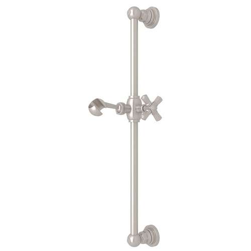 Slide Bar with Cross Handle in Satin Nickel