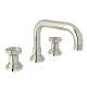 U-Spout Widespread Lavatory Faucet with Metal Campo Wheel in Polished Nickel