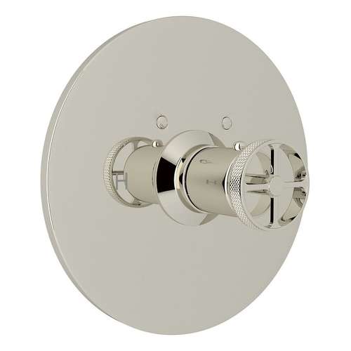 Thermostatic Trim Plate with Metal Campo Wheel and without Volume Control in Polished Nickel