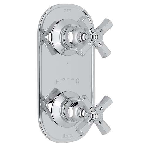 San Giovanni A4564XMAPC Trim for 1/2-in Thermostatic/Diverter Control Rough Valve with Cross Handle in Polished Chrome