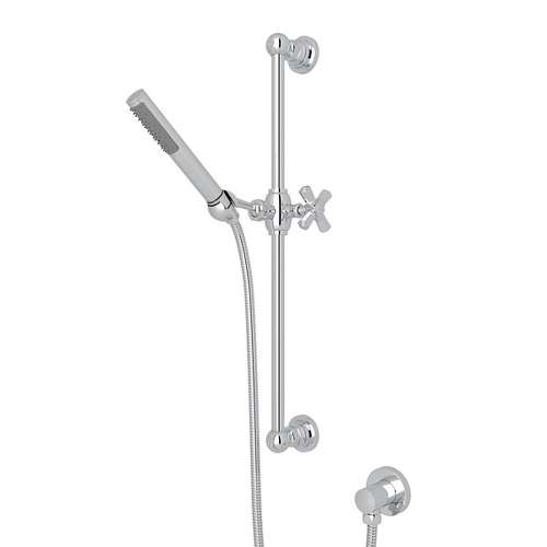 Single-Function Handshower Set with Cross Handle in Polished Chrome